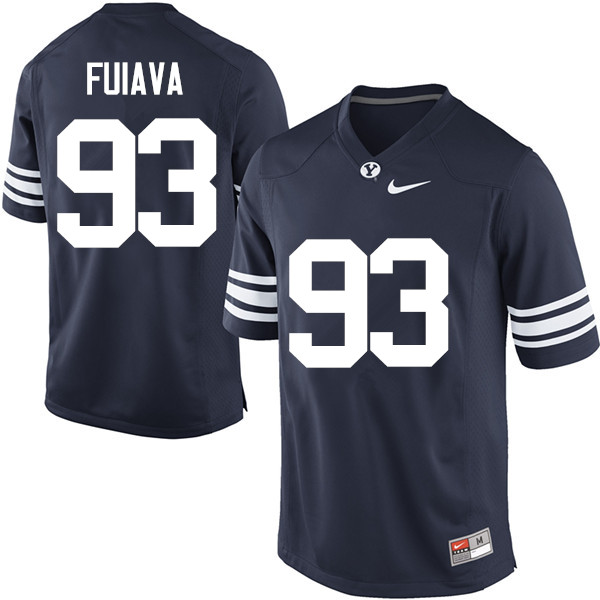 Men #93 Kainoa Fuiava BYU Cougars College Football Jerseys Sale-Navy